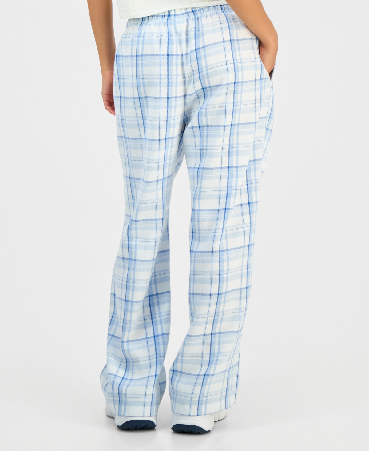 Self Esteem Juniors' Plaid-Print Tie-Waist Wide-Leg Pants