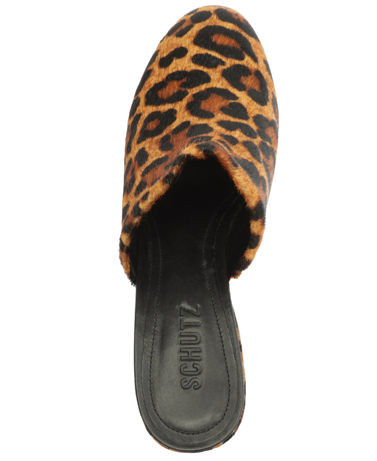 Schutz Sierra Leopard-print Calf Hair Platform Mules In Brown