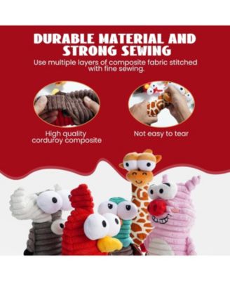 5 PCS Entire Barnyard Dog Toys with Squeaky Sounds,Christmas gift,Durable and Stimulating Plush Toys for Small to Large Dogs