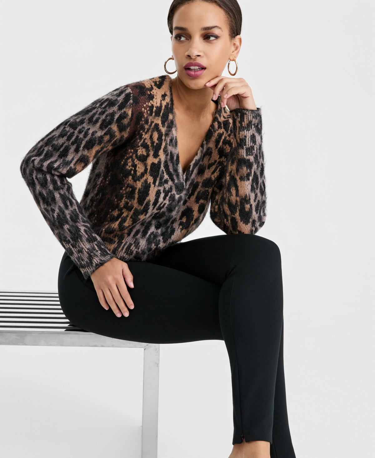 Bar Iii Women's Animal-Print Cardigan, Macy's Exclusive