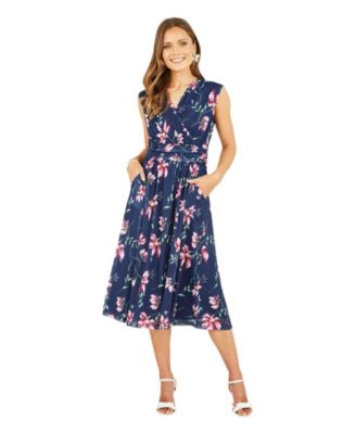 Women's Mesh Stretch Midi Dress With Pockets