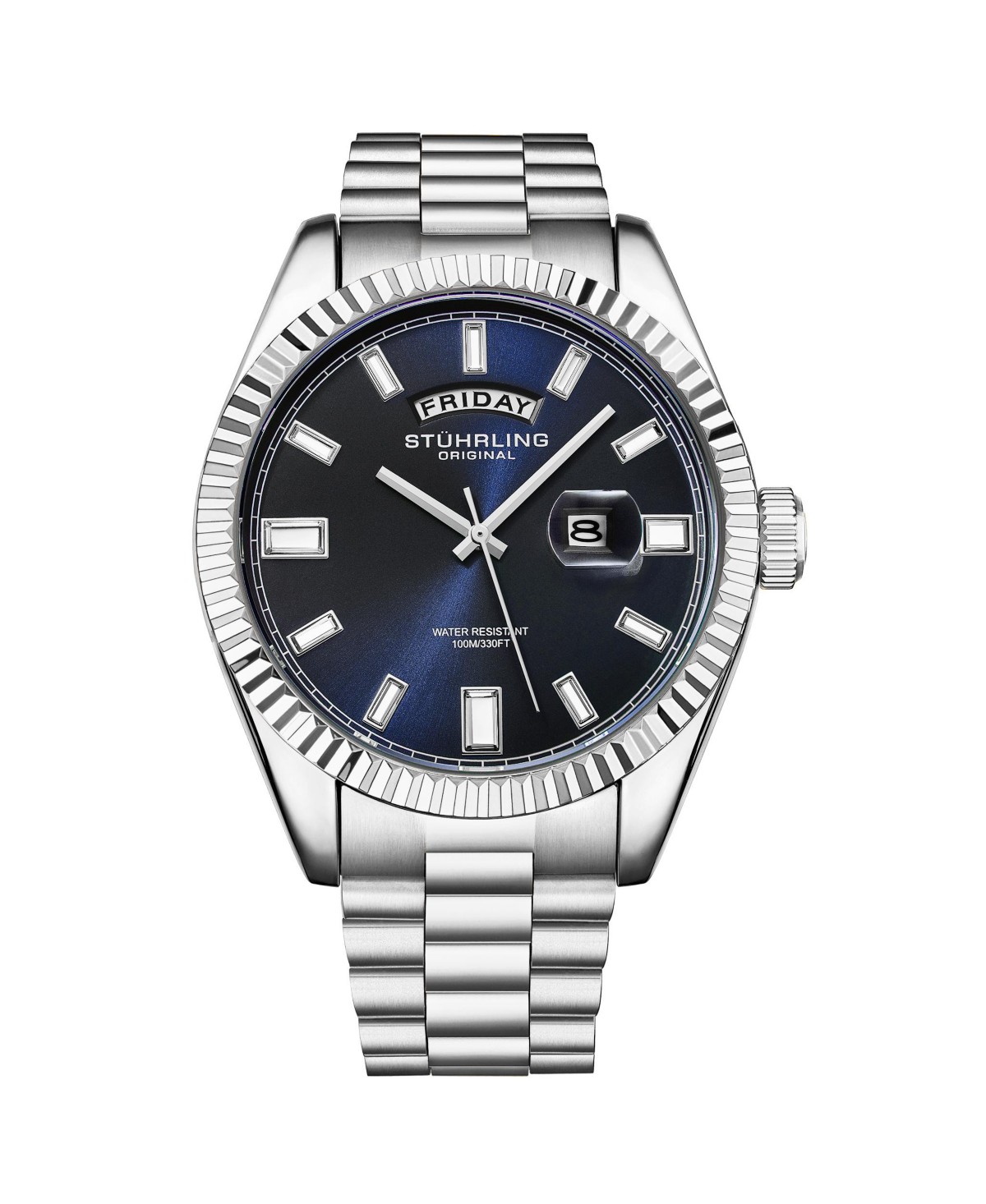 Мужские часы Stuhrling Statesman 4070 с синим циферблатом — фото 2