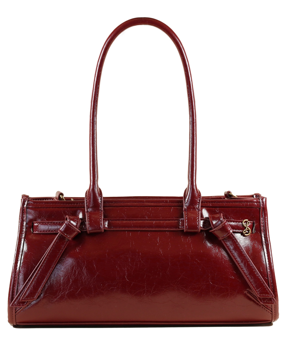 Sam & Libby Onyx Belted Satchel Bag In Burgundy