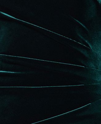 Petite Long Velvet One-Shoulder Dress