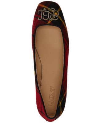 Women's Emellie Embroidered-Logo Ballet Flats