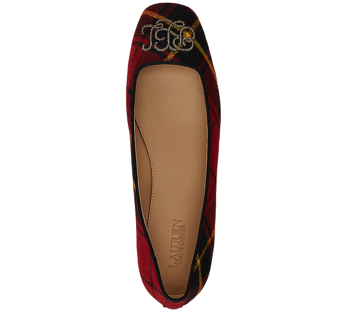 Ralph Lauren Women's Emellie Logo Plaid Ballet Flats