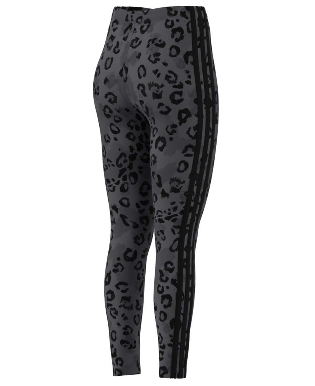 Adidas Originals Women's Leopard-print Cotton-blend High-rise Leggings In Gray