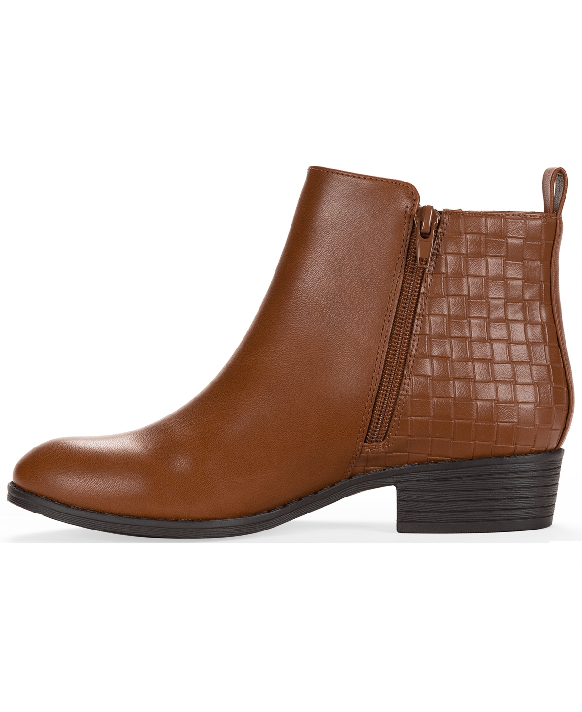 Style & Co Women's Claraa Buckle Detail Block Heel Booties, Macy's Exclusive In Brown