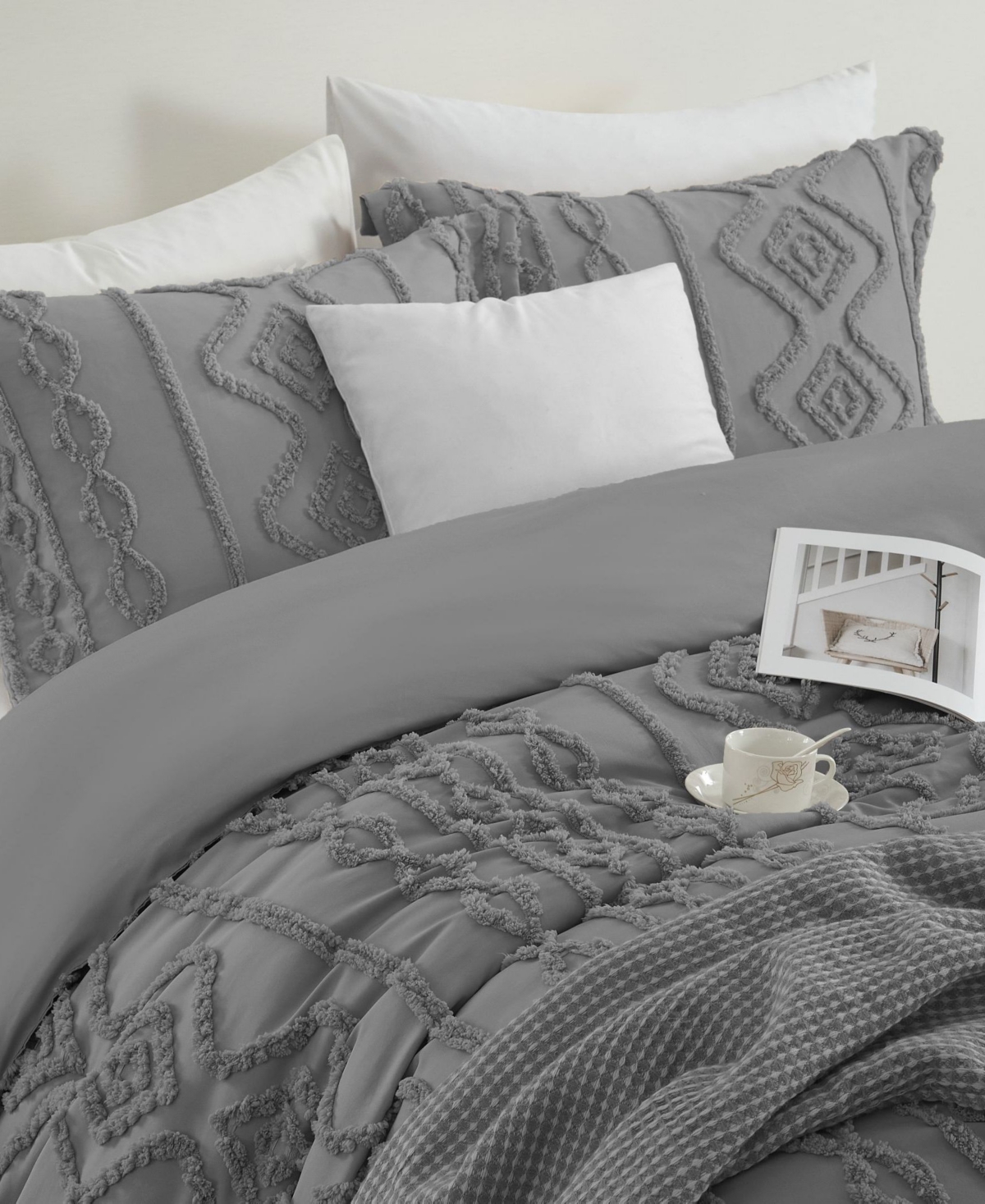 Stratford Park Aluma Geometric 3-pc. Comforter Set, Queen In Gray