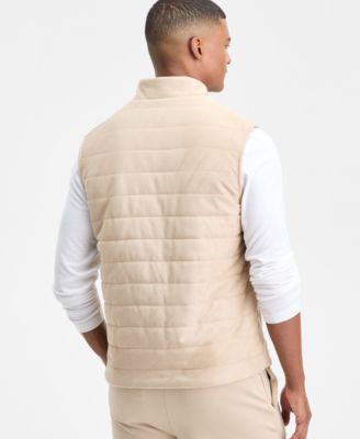 Men's Faux Suede Quilted Vest, Macy's Exclusive