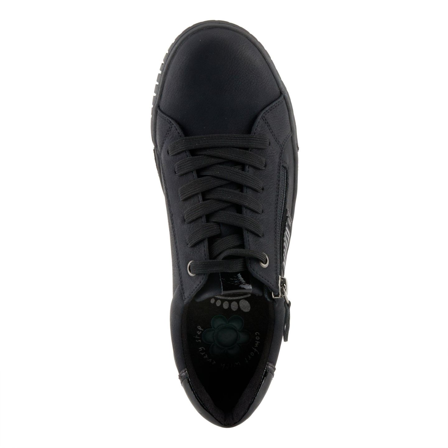 Женские кроссовки Spring Step Jamia Sneakers - Dual Closure with Laces and Zipper - Plush Textile Lining, Shock Absorbing, Water Resistant Synthetic Upper, цвет: Чёрный — фото 5