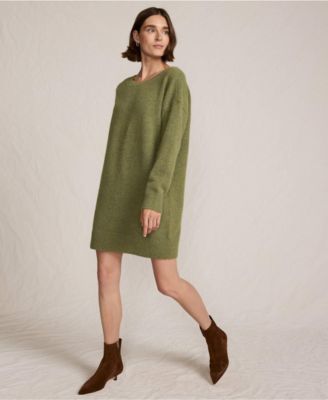 Women's Fuzzy Bow Back Mini Sweater Dress