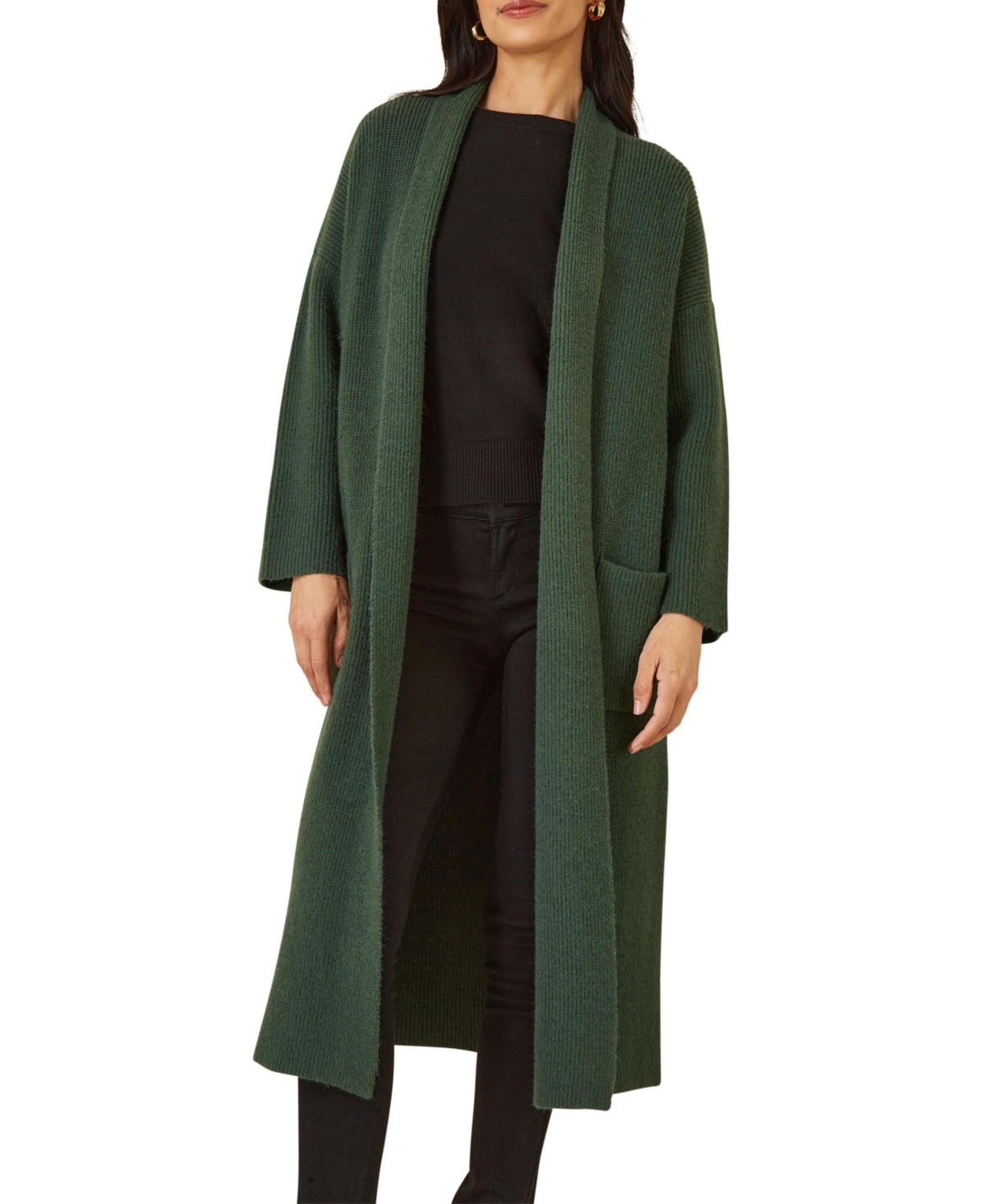 Yumi Knitted Maxi Cardigan With Pockets