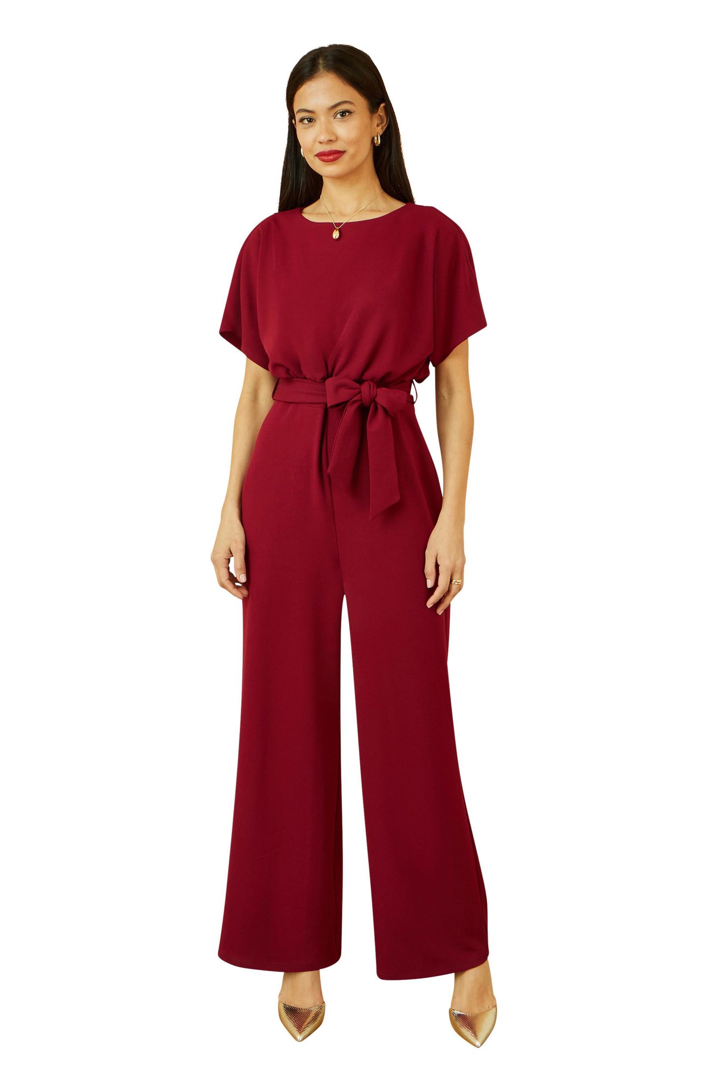 Женский комбинезон Yumi Batwing Stretch Jumpsuit, цвет: Бордовый — фото 1