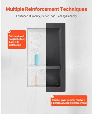 Recessed Shower Niche Wall Shelf for Bathroom Storage and Organization