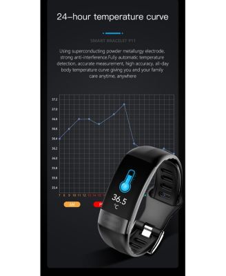 Advanced Health Monitoring Smart Bracelet with ECG and Temperature Tracking -Blue