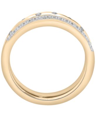 Diamond Open Double Ring (1/6 ct. t.w.) in 10K Yellow Gold, Created for Macy's