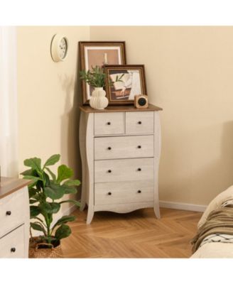 Dresser for Bedroom with 3 Folding Fabric Drawers and Anti-tipping Kit