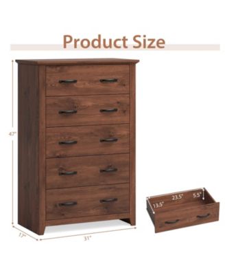 Tall Storage Dresser with 5 Pull-out Drawers for Bedroom Living Room