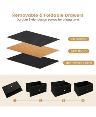 Floor Dresser Storage Organizer with 8 Drawers with Fabric Bins and Metal Frame