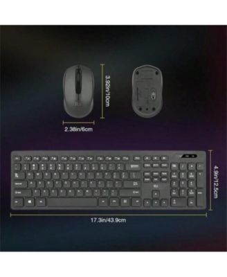 Wireless Keyboard And Mouse Combo -  Standard Office PC Keyboard And Optical Wireless Mice (Black)