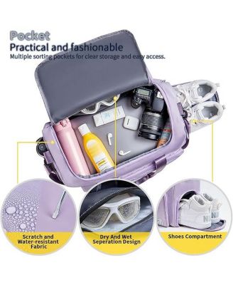 Women's Gym Duffle Bag with Shoes Compartment, 37L Capacity, Ideal for Travel, Gym, Sports, Duffel, Weekender