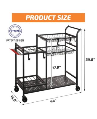Rolling Garden Tool Organizer – Rake/Shovel Rack for Garage & Shed