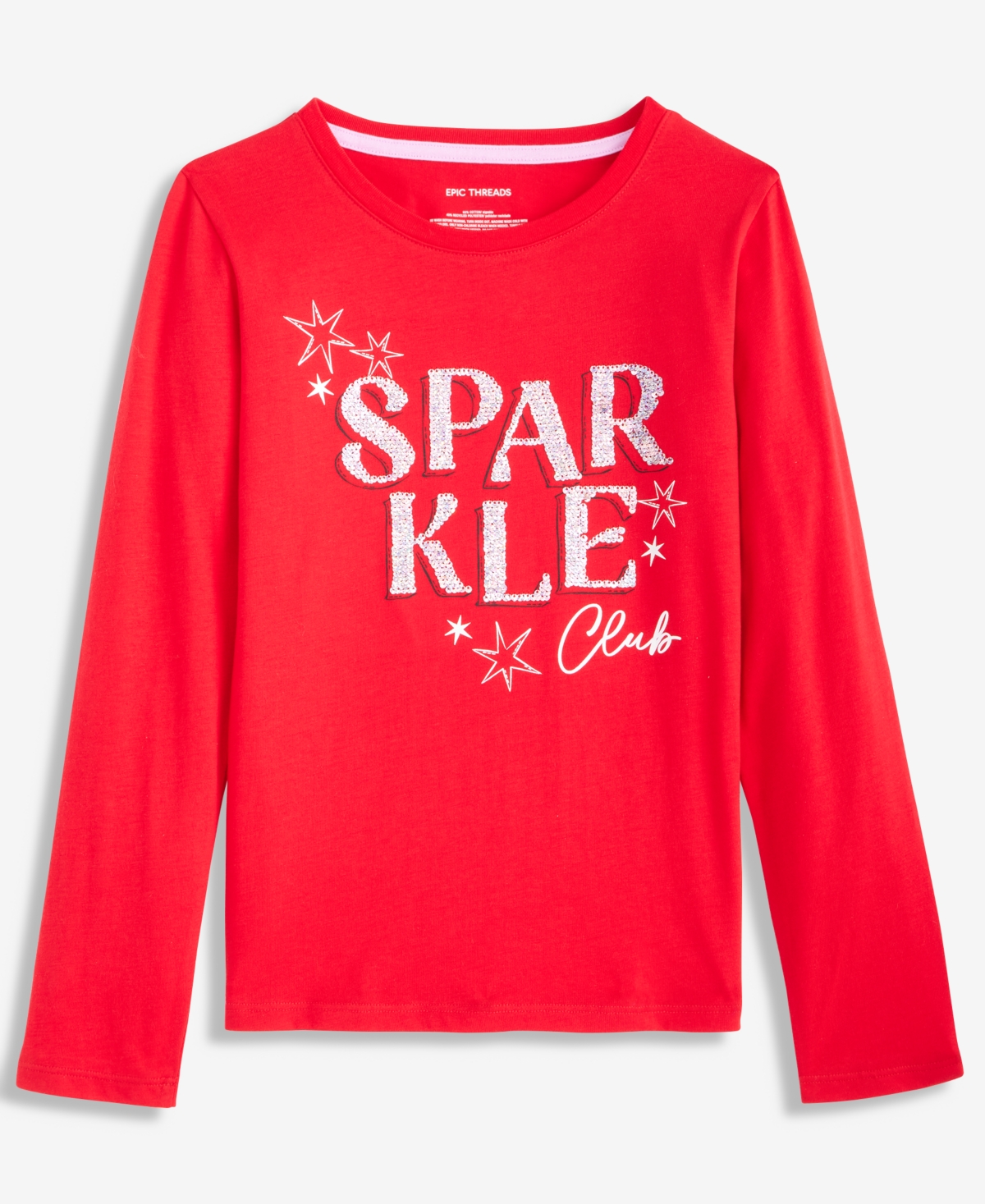 Epic Threads Girls 5-20 Sparkle Club Long-Sleeve T-Shirt, Macy's Exclusive