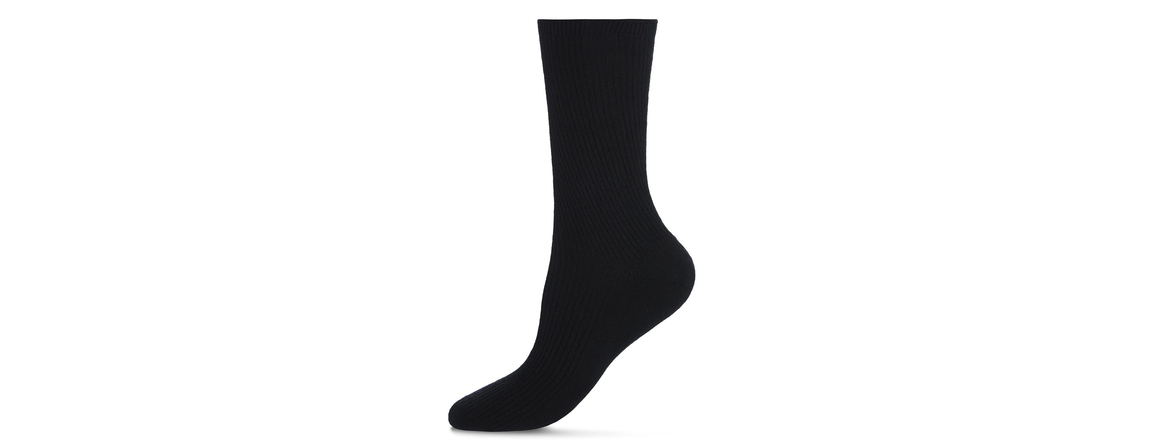 MeMoi Women's 2 Pair Pack Flat Ribbed Crew Socks