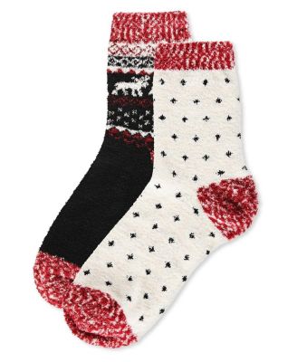 Women's 2 Pair Pack Fairisle Border Cloud Soft Crew Socks