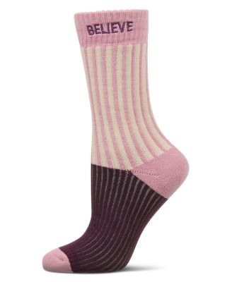 Women's Inspirations Embroidered Cuff Crew Socks