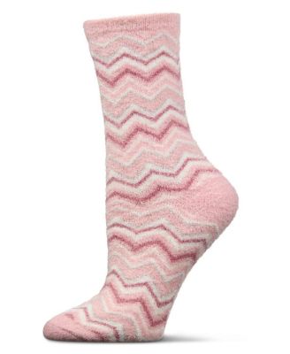 Women's Zig Zag Stripes Aloe Infused Crew Socks