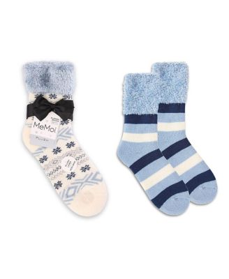 Women's 2 Pair Pack Plush Non-Skid Cabin Crew Socks