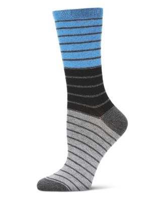 Women's Shaded Stripes Wool Blend Crew Socks