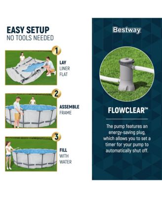 Steel Pro MAX 12 Foot by 30 Inch Above Ground Swimming Pool Set, Gray