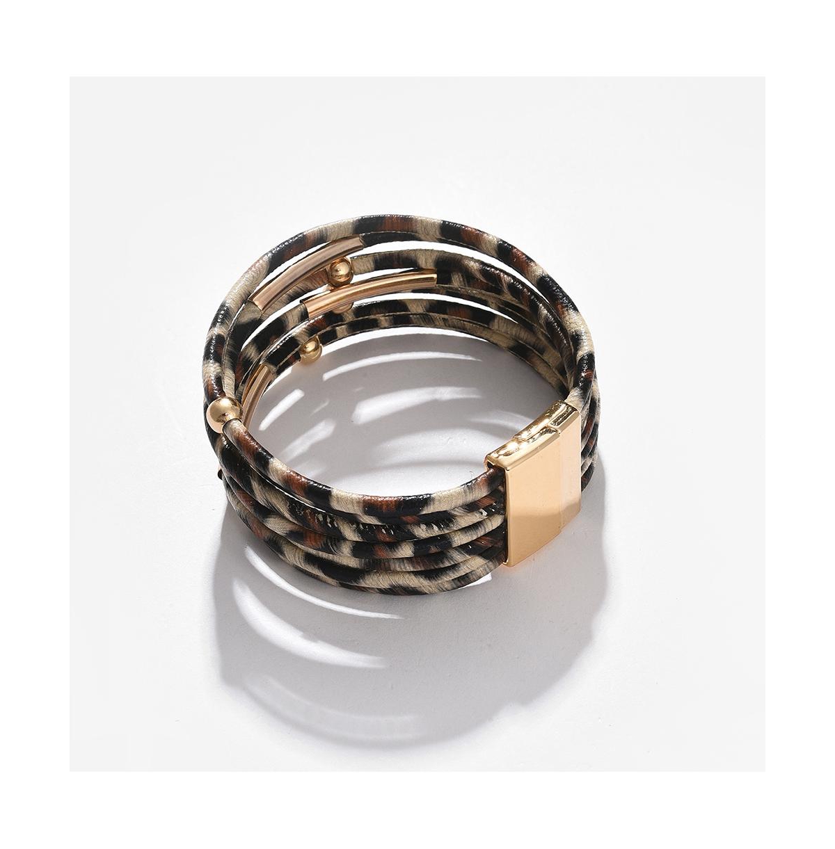 Sohi Women's Leopard Multi-layer Bracelet In Multi