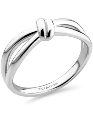 Love Knot Ring in Rhodium Plated Sterling Silver, Size