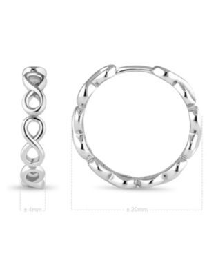Infinity Hoop Earrings in Rhodium Plated Sterling