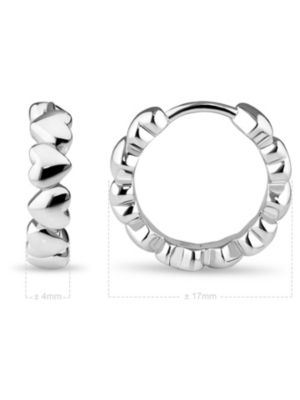 Sweet Heart Hoop Earrings in Rhodium Plated Sterling Silver
