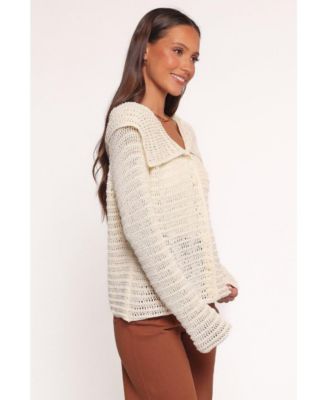 Women's Lyra Large Collar Cardigan - White XL