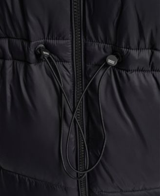 Women's Faux-Sherpa Puffer Mixed Coat