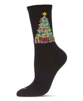 Women's Christmas Tree & Presents Holiday Crew Socks