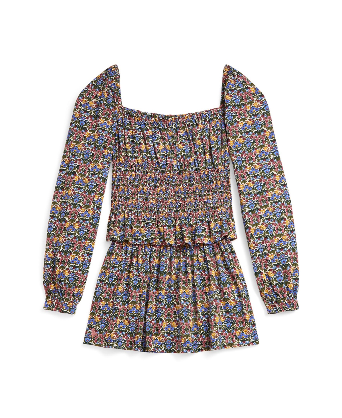Polo Ralph Lauren Girls 7-16 2-Pc. Floral Smocked Top and Skirt Set - Chrystie Floral Cream