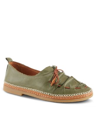 BERNA Leather Slip-On Shoes with Elastic Vamp and Whip-Stitched Details