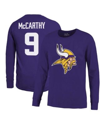Majestic - Men's J.J. McCarthy Purple Minnesota Vikings Name Number Long Sleeve T-Shirt