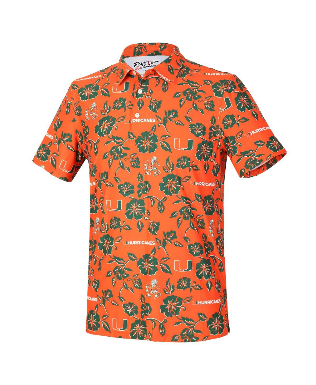 Reyn Spooner Men's Orange Miami Hurricanes Pua Performance Polo Shirt In Multi