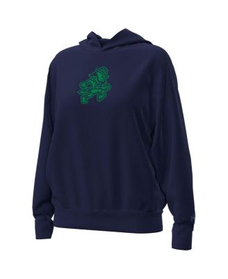Women's Navy Notre Dame Fighting Irish Leprechaun Icon Fleece Pullover Hoodie