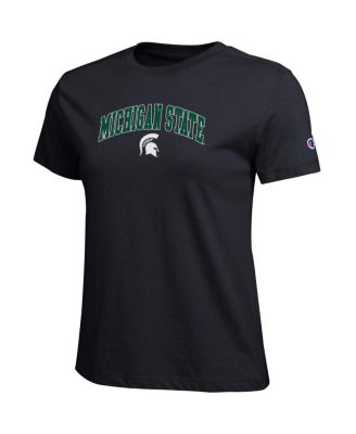 Women's Black Michigan State Spartans Arched Over Logo T-Shirt