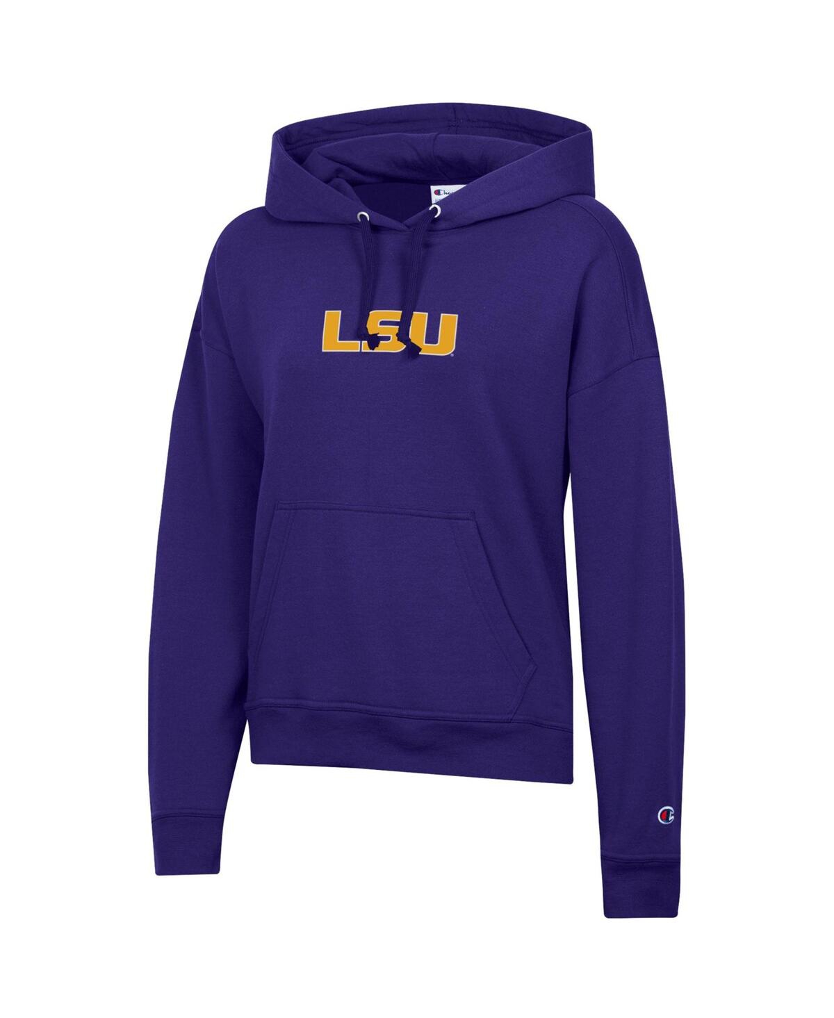 Champion Women's Purple Lsu Tigers Powerblend Fleece Hoodie In Blue