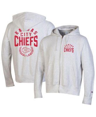 Champion - Men's Heather Gray Kansas City Chiefs Reverse Weave Full-Zip Hoodie